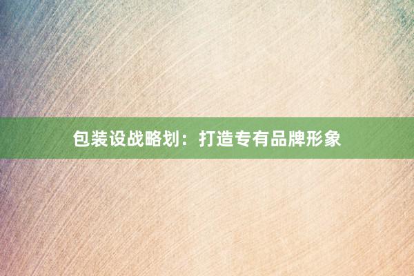 包装设战略划：打造专有品牌形象